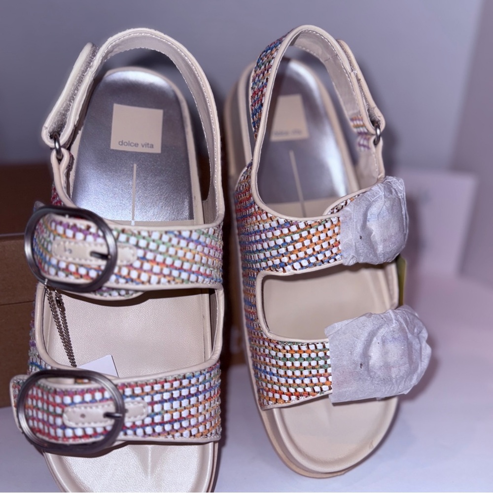 🆕 Womens Dolce Vita Multicolor Strappy Sandals - Size 9 🆕 - Picture 15 of 16